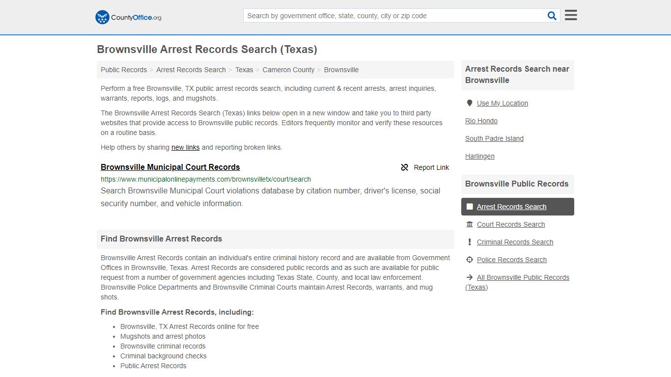 Arrest Records Search - Brownsville, TX (Arrests & Mugshots)